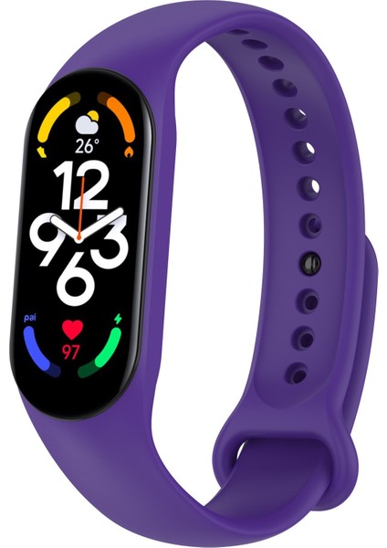 Xiaomi Mi Band 7 Için Silikon Saat Kayışı - Mor (Yurt Dışından)