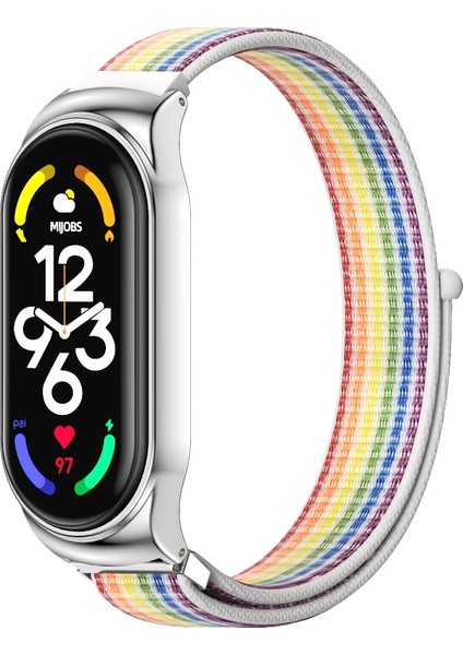 Xiaomi Mi Band 7 - 7 Nfc Için Naylon Saat Kayışı - Gümüş (Yurt Dışından)