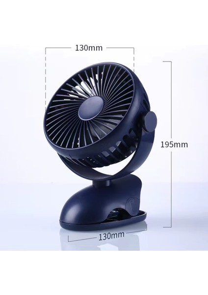 Masaüstü USB Mini Fan - Mavi (Yurt Dışından)