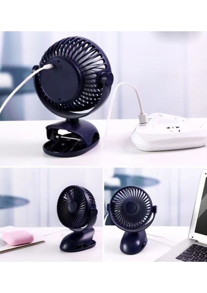 Masaüstü USB Mini Fan - Mavi (Yurt Dışından)