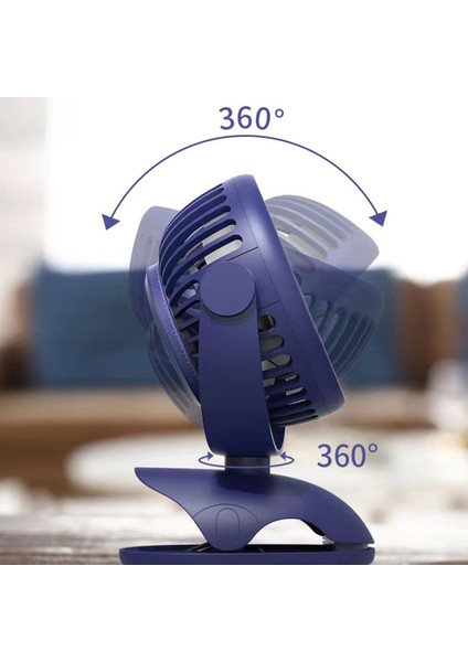 Masaüstü USB Mini Fan - Mavi (Yurt Dışından)