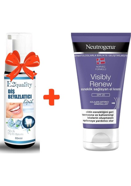 E2'quality Diş Köpük + Neutrogena Visibly Renew El Kremi, 75 ml