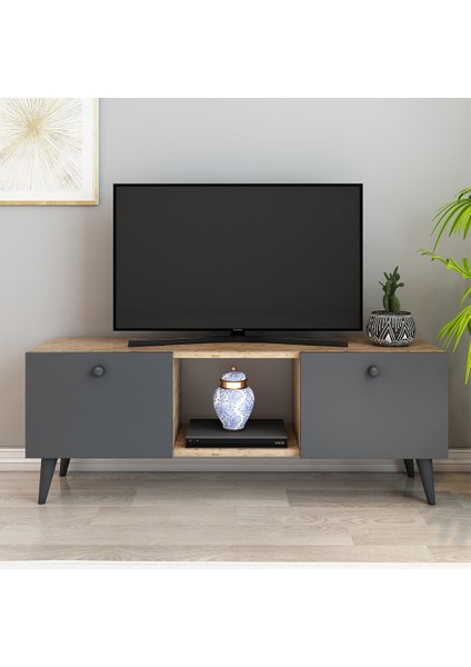 Lotus Tv Ünitesi 120 cm 2 Kapaklı Tv Sehpası Çam Renk