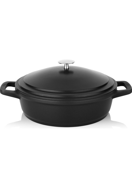 Pro Cast Döküm Basık TENCERE-26CM-SIYAH