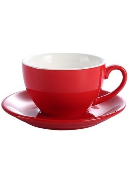 220ML Modern Latte Kahve Kupalar Cappuccino Avrupa Basit Seramik Kahve Fincanı ve Daire Seti Porselen Vaso Para Cafe Drinkware | Kahve Kupası ve tabak Setleri (Yurt Dışından)