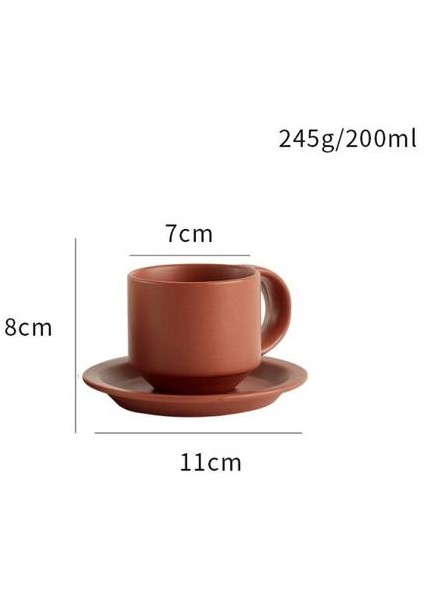 Tepsi Nordic Morandi Renkli Italyan Konsantre Kahvaltı Küçük Çay Bardağı ile Kadife Doku Seramik Kahve Fincanı (Yurt Dışından)