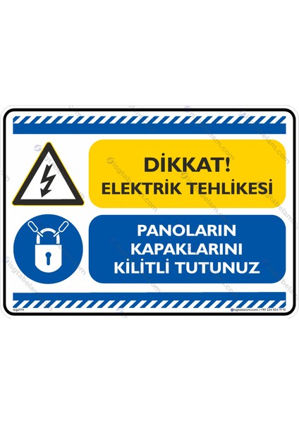 Dikkat Elektrik Tehlikesi - Pano Kapaklarını Kilitli Tutun