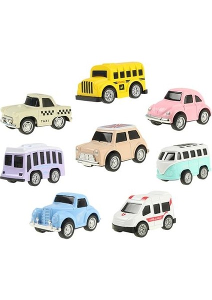 12 Stiller Mini Diecast Araba Alaşım Araçları Çekin Model Oyuncak Mühendislik Kamyon Taksi Otobüs Oyuncaklar Araba (Yurt Dışından) fiyatları