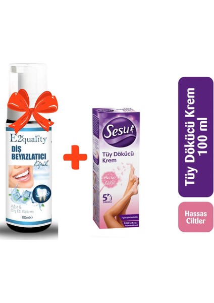 E2'Quality Diş Köpük + Tüy Dökücü Krem Hassas Ciltler 100 ml