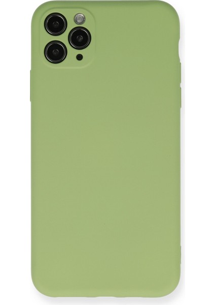 iPhone 11 Pro Max Kılıf Nano Içi Kadife Silikon - Yeşil