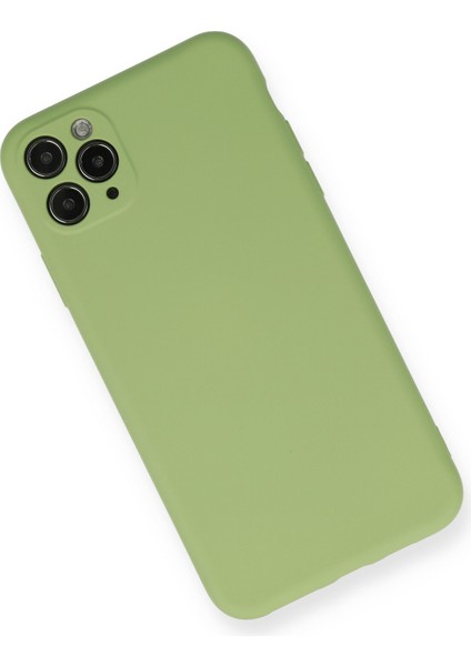 iPhone 11 Pro Max Kılıf Nano Içi Kadife Silikon - Yeşil