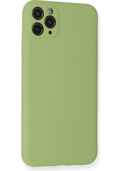iPhone 11 Pro Max Kılıf Nano Içi Kadife Silikon - Yeşil