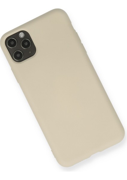 Happycase iPhone 11 Pro Max Kılıf Nano Içi Kadife  Silikon - Bej