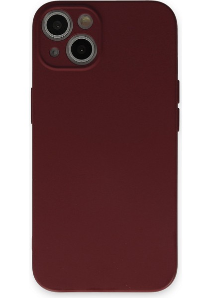 iPhone 13 Kılıf Nano Içi Kadife Silikon - Bordo