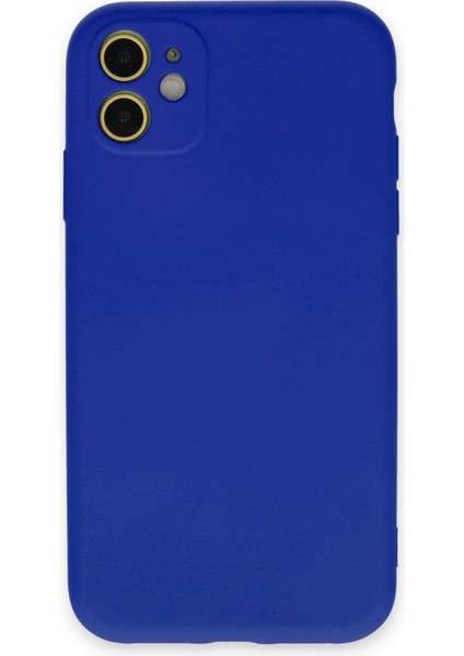 iPhone 11 Kılıf Nano Içi Kadife Silikon - Lacivert