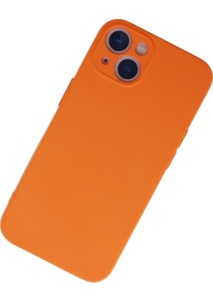 Happycase iPhone 13 Mini Kılıf Nano Içi Kadife  Silikon - Turuncu