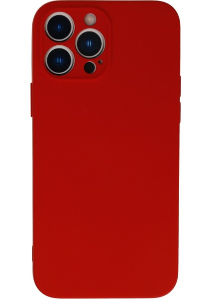 iPhone 13 Pro Max Kılıf Nano Içi Kadife Silikon - Kırmızı