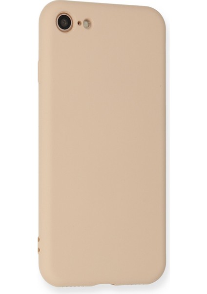 iPhone 7 Kılıf Nano Içi Kadife Silikon - Bej modelleri