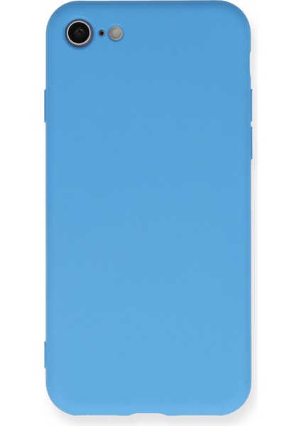 iPhone 7 Kılıf Nano Içi Kadife Silikon - Mavi
