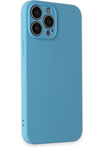 iPhone 13 Pro Max Kılıf Nano Içi Kadife Silikon - Mavi