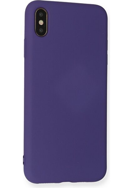 Happycase iPhone Xs Max Kılıf Nano Içi Kadife  Silikon - Mor