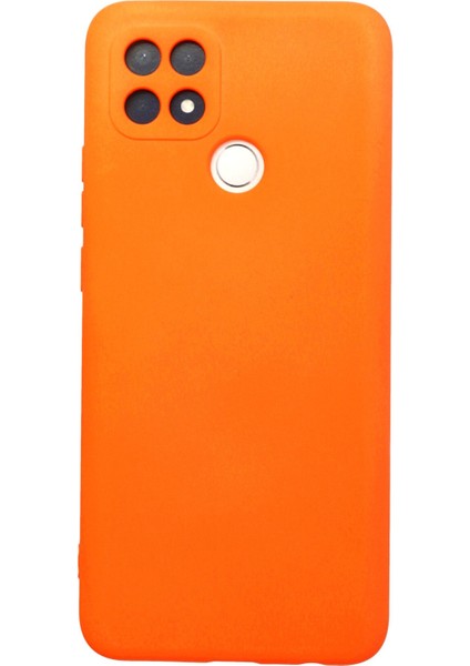 Oppo A15S Kılıf Nano Içi Kadife Silikon - Turuncu
