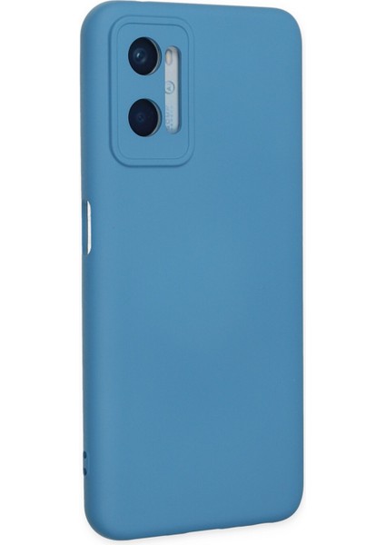 Oppo A96 Kılıf Nano Içi Kadife Silikon - Mavi modelleri
