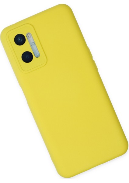 Oppo A96 Kılıf Nano Içi Kadife Silikon - Sarı fiyatları