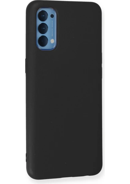 Happycase Oppo Reno 4 Kılıf Nano Içi Kadife  Silikon - Siyah