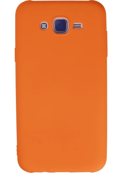 Happycase Samsung Galaxy J7 Kılıf Nano Içi Kadife  Silikon - Turuncu