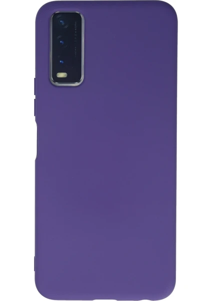 Happycase Vivo Y20 Kılıf Nano Içi Kadife  Silikon - Mor