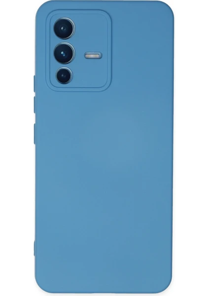 Happycase Vivo V23 5g Kılıf Nano Içi Kadife  Silikon - Mavi