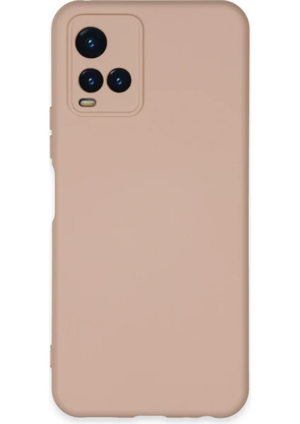 Happycase Vivo Y21 Kılıf Nano Içi Kadife  Silikon - Pudra