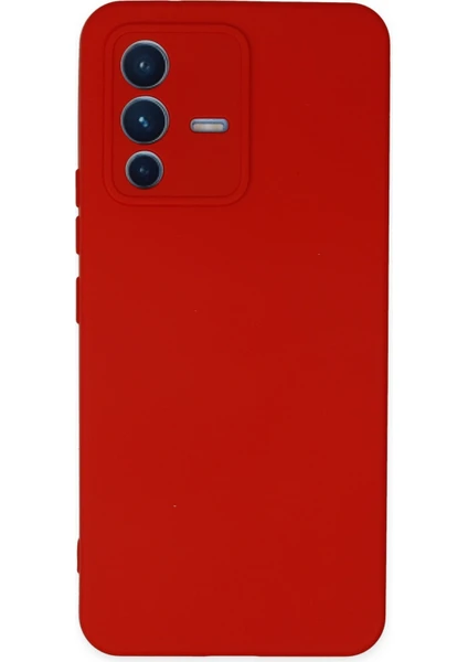 Happycase Vivo V23 5g Kılıf Nano Içi Kadife  Silikon - Kırmızı