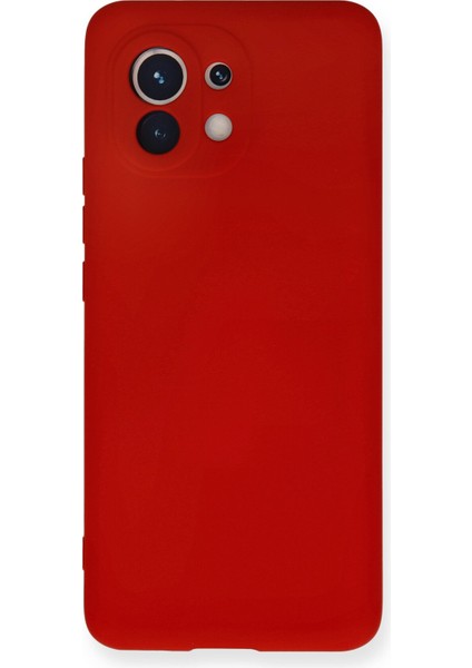 Xiaomi Mi 11 Kılıf Nano Içi Kadife Silikon - Kırmızı