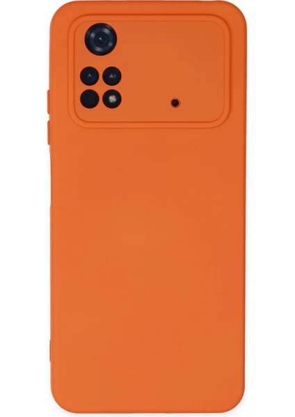 Happycase Xiaomi Poco M4 Pro 4g Kılıf Nano Içi Kadife  Silikon - Turuncu