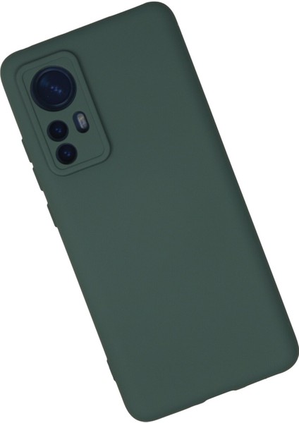 Xiaomi Mi 12X Kılıf Nano Içi Kadife Silikon - Koyu Yeşil