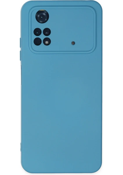 Happycase Xiaomi Poco M4 Pro 4g Kılıf Nano Içi Kadife  Silikon - Mavi