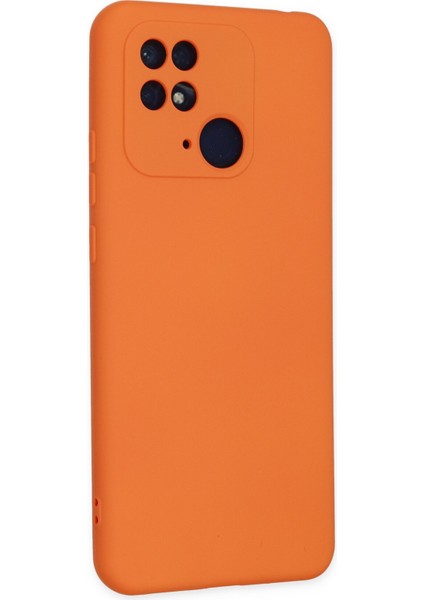 Happycase Xiaomi Redmi 10C Kılıf Nano Içi Kadife  Silikon - Turuncu