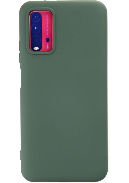 Happycase Xiaomi Redmi 9t Kılıf Nano Içi Kadife  Silikon - Koyu Yeşil