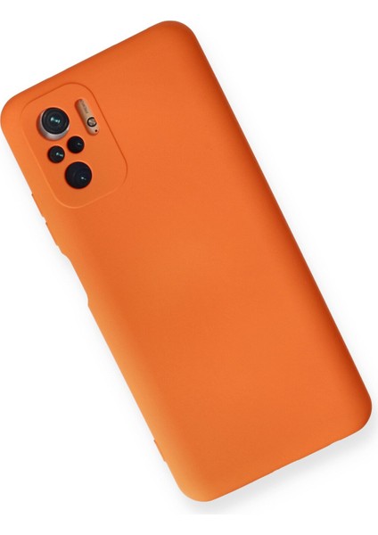 Xiaomi Redmi Note 10 Kılıf Nano Içi Kadife Silikon - Turuncu