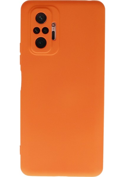 Xiaomi Redmi Note 10 Pro Kılıf Nano Içi Kadife Silikon - Turuncu