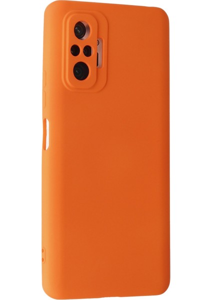 Xiaomi Redmi Note 10 Pro Kılıf Nano Içi Kadife Silikon - Turuncu