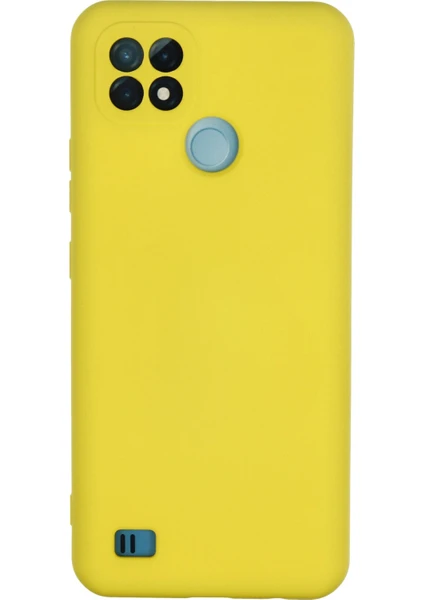 Happycase Realme C21 Kılıf Nano Içi Kadife  Silikon - Sarı