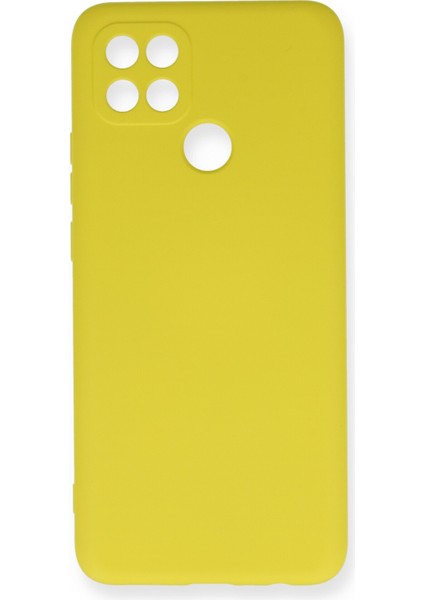 Oppo A15S Kılıf Nano Içi Kadife Silikon - Sarı