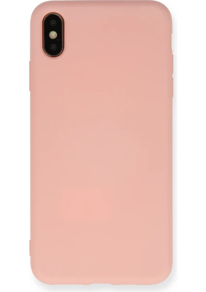 Happycase iPhone Xs Kılıf Nano Içi Kadife  Silikon - Pudra