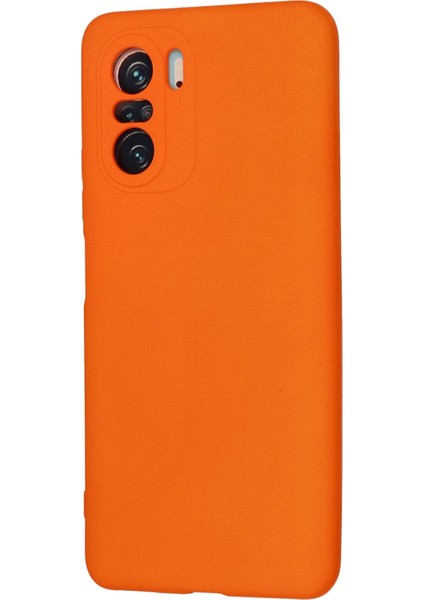 Xiaomi Redmi K40 Kılıf Nano Içi Kadife Silikon - Turuncu