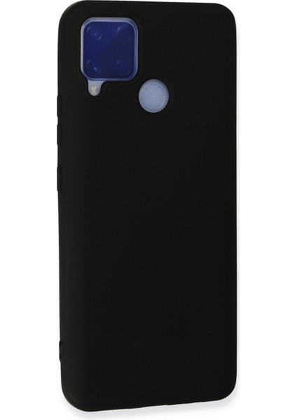 Happycase Realme C15 Kılıf Nano Içi Kadife  Silikon - Siyah