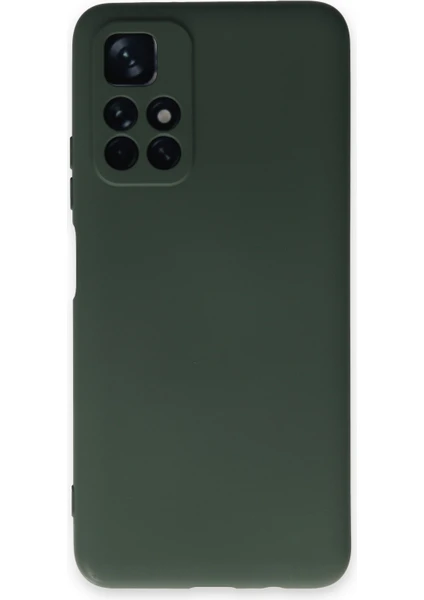 Happycase Xiaomi Redmi Note 11T Kılıf Nano Içi Kadife  Silikon - Koyu Yeşil