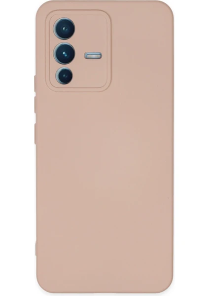 Happycase Vivo V23 5g Kılıf Nano Içi Kadife  Silikon - Pudra